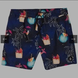 VOLCOM MEN'S NOVELTY TRUNKS BOARDSHORTS BLUEPRINT SMALL NWT